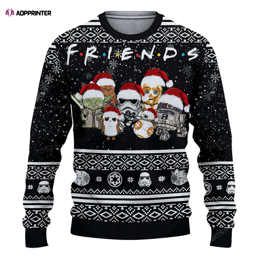Star Wars Friends Baby Yoda Fan Multiple Styles Ugly Christmas Sweaters Star Wars Friends Baby Yoda Fan Multiple Styles Ugly Christmas Sweaters