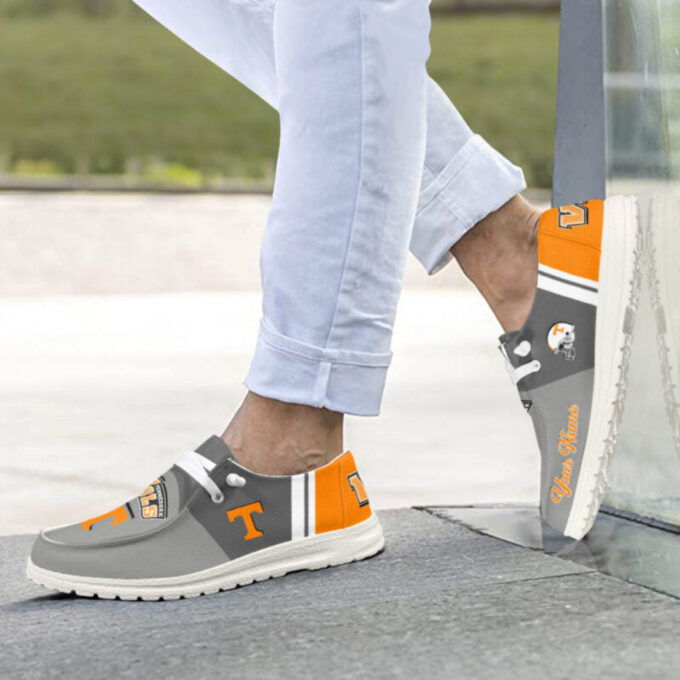 Tennessee Volunteers NCAA Personalized Hey Dude Sports Shoes – Custom Name Design Perfect Gift