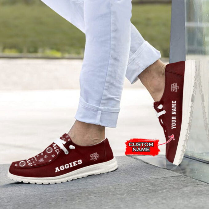 Texas A and M Aggies NCAA Personalized Hey Dude Sports Shoes – Custom Name Design Perfect Gift
