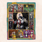 The Nightmare Couple Halloween Fleece Blanket Christmas Birthday Gift