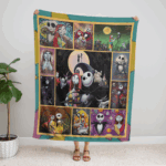 The Nightmare Couple Halloween Fleece Blanket Christmas Birthday Gift