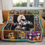 The Nightmare Couple Halloween Fleece Blanket Christmas Birthday Gift
