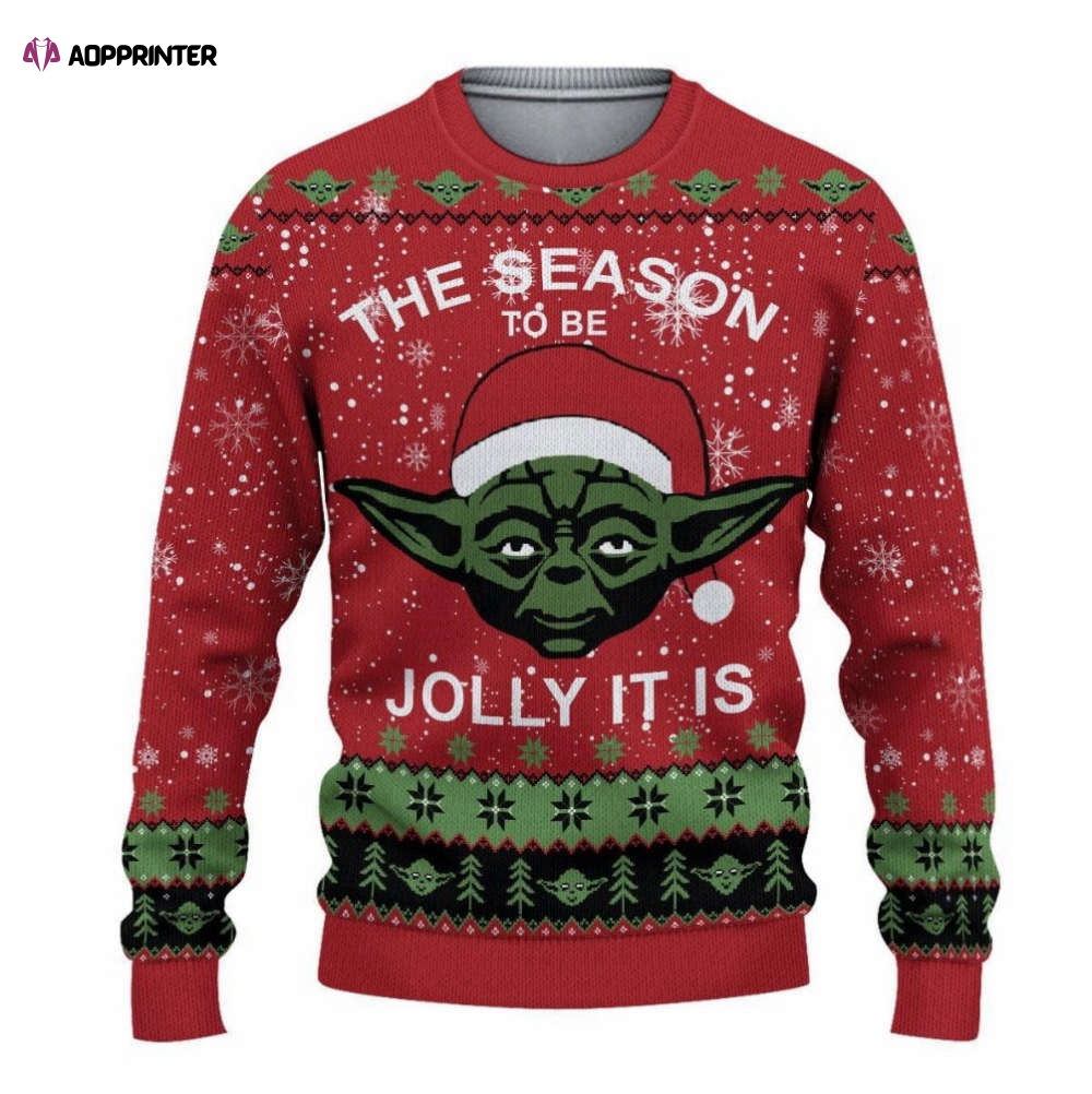 Tis The Season To Be Jolly Yodas Ugly Knitted Christmas Sweatshirt, Xmas Sweater, Christmas Sweater, Ugly Christmas Sweater Tis The Season To Be Jolly Yodas Ugly Knitted Christmas Sweatshirt, Xmas Sweater, Christmas Sweater, Ugly Christmas Sweater