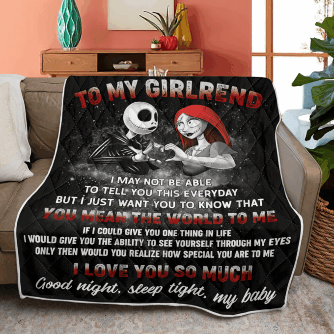 To My Girlfriend I Love You So Much Fleece Blanket – Quilt Christmas Birthday Gift