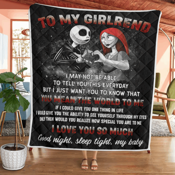 To My Girlfriend I Love You So Much Fleece Blanket – Quilt Christmas Birthday Gift