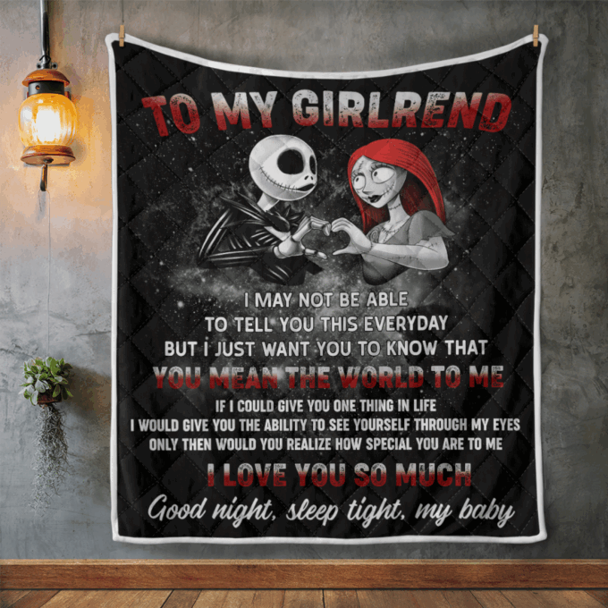 To My Girlfriend I Love You So Much Fleece Blanket – Quilt Christmas Birthday Gift
