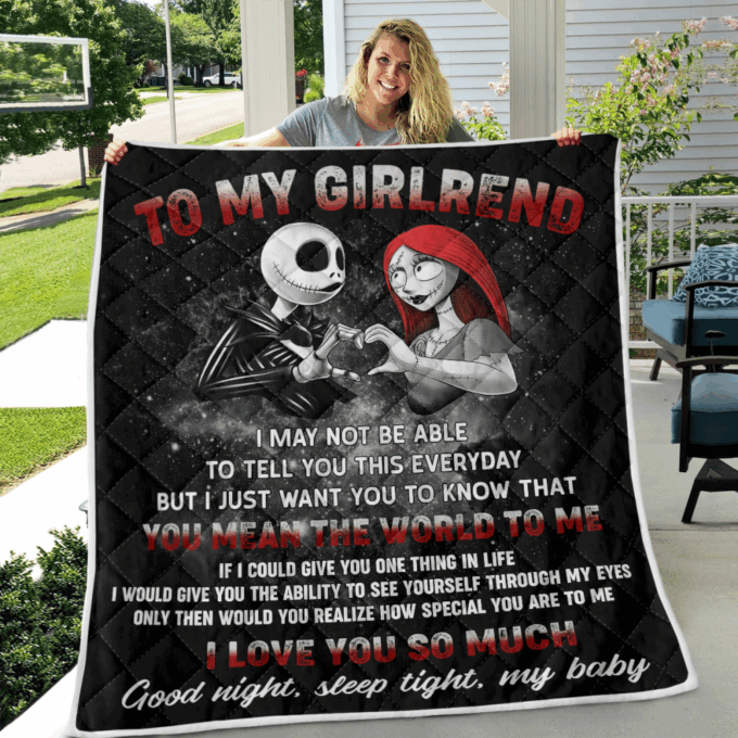 To My Girlfriend I Love You So Much Fleece Blanket – Quilt Christmas Birthday Gift