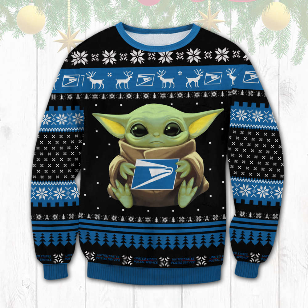 USPS Baby Yoda Ugly Sweater USPS150923DHN4DKD USPS Baby Yoda Ugly Sweater USPS150923DHN4DKD
