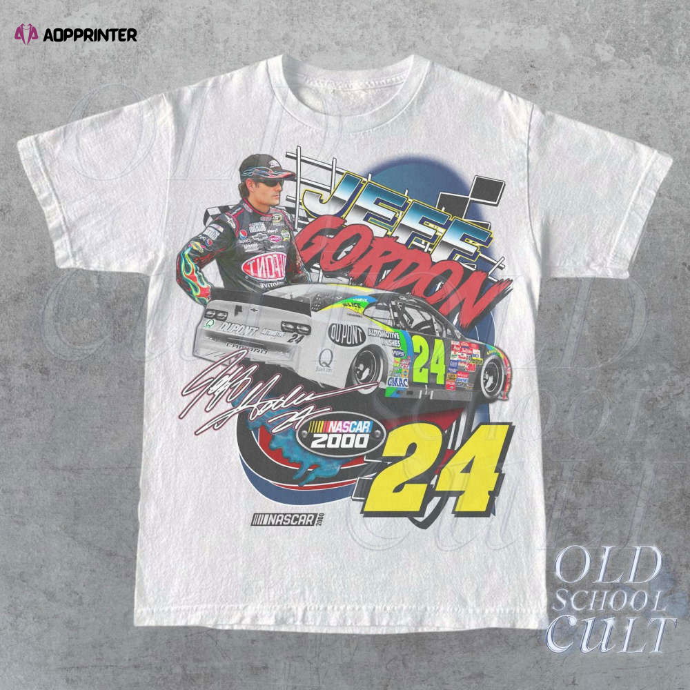 Vintage 90s Jeff Gordon Nascar Tee: Retro Graphic Style Racing Shirt Vintage 90s Jeff Gordon Nascar Tee: Retro Graphic Style Racing Shirt