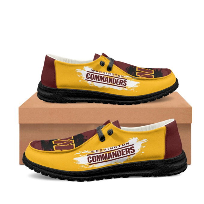 Washington Commanders NFL Personalized Hey Dude Sports Shoes – Custom Name Design Perfect Gift