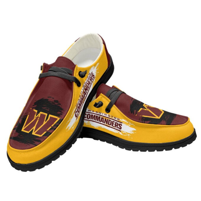 Washington Commanders NFL Personalized Hey Dude Sports Shoes – Custom Name Design Perfect Gift