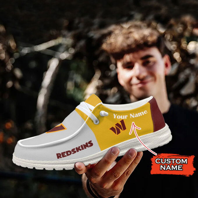 Washington Commanders NFL Personalized Hey Dude Sports Shoes – Custom Name Design Perfect Gift For Fans