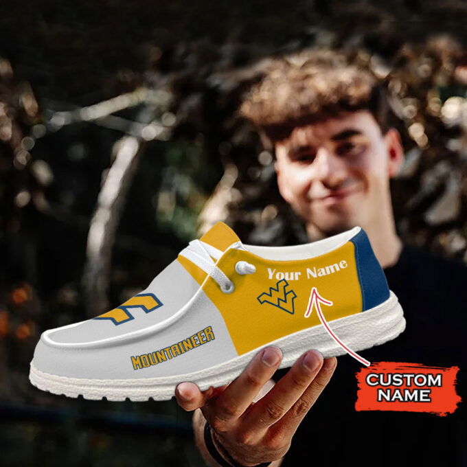 West Virginia Mountaineers Personalized Hey Dude Sports Shoes – Custom Name Design Perfect Gift