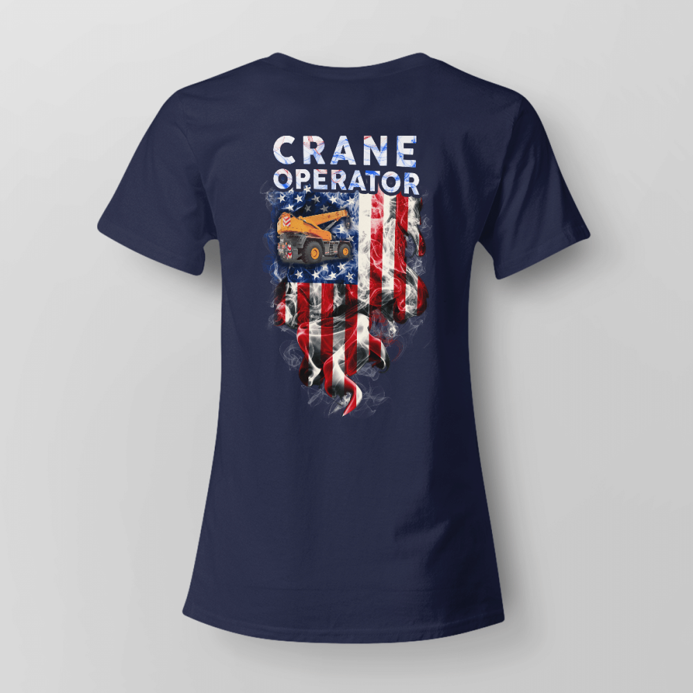 Proud American Crane Operator Navy Blue T-Shirt, Best Gift For Men And Women Proud American Crane Operator Navy Blue T-Shirt, Best Gift For Men And Women