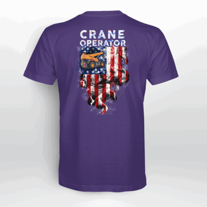 Proud American Crane Operator  Navy Blue    T-Shirt, Best Gift For Men And Women