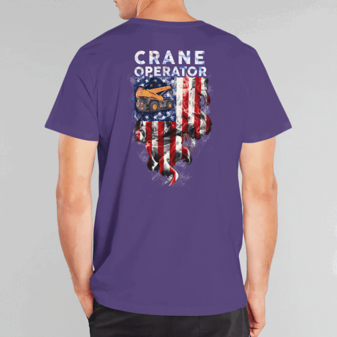 Proud American Crane Operator  Navy Blue    T-Shirt, Best Gift For Men And Women