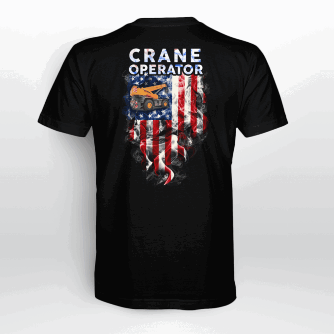Proud American Crane Operator  Navy Blue    T-Shirt, Best Gift For Men And Women