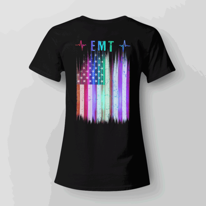 Proud EMT Black EMT  T-Shirt, Best Gift For Men And Women