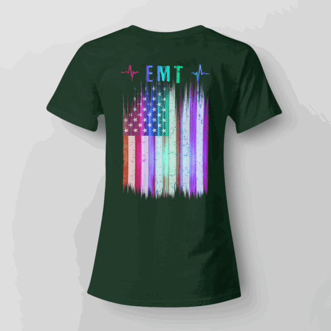 Proud EMT Black EMT  T-Shirt, Best Gift For Men And Women