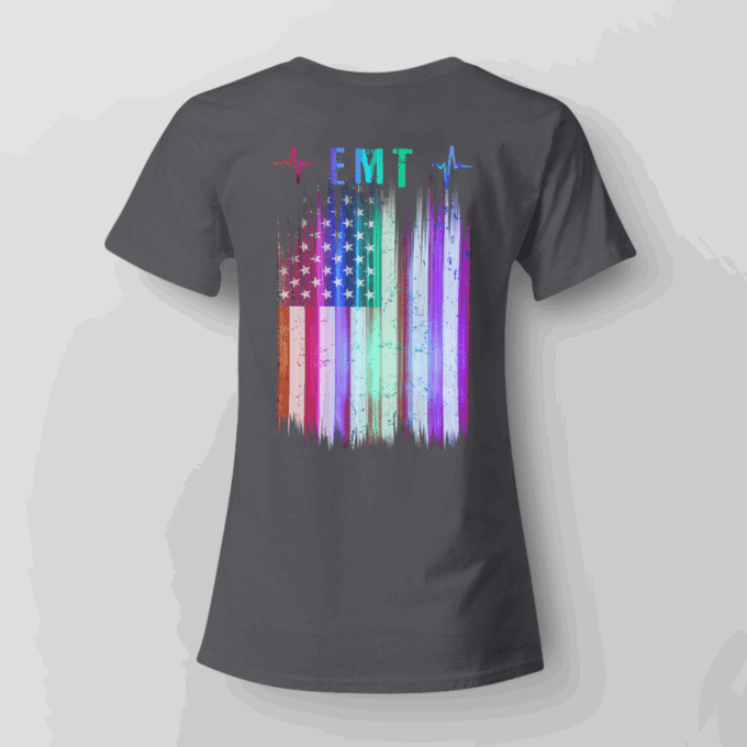 Proud EMT Black EMT  T-Shirt, Best Gift For Men And Women