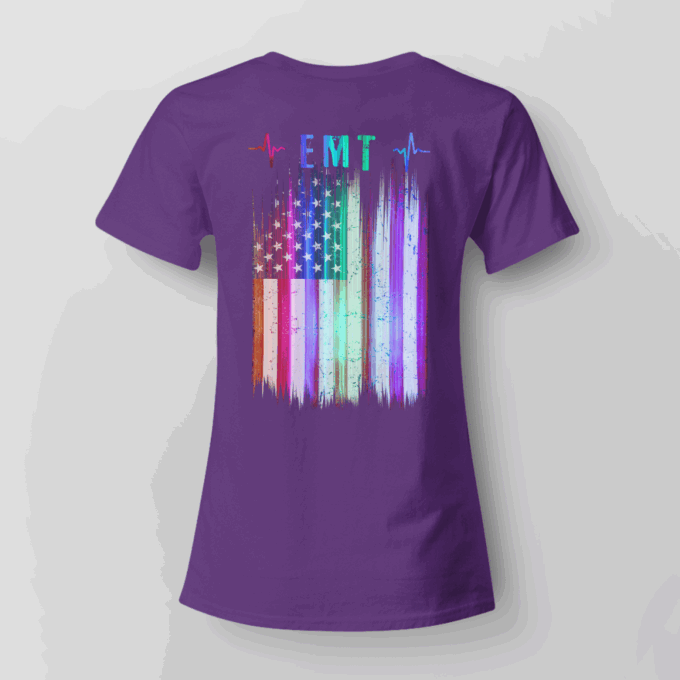 Proud EMT Black EMT  T-Shirt, Best Gift For Men And Women
