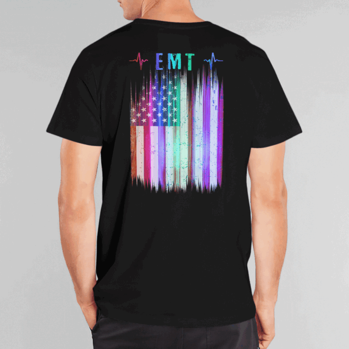 Proud EMT Black EMT  T-Shirt, Best Gift For Men And Women