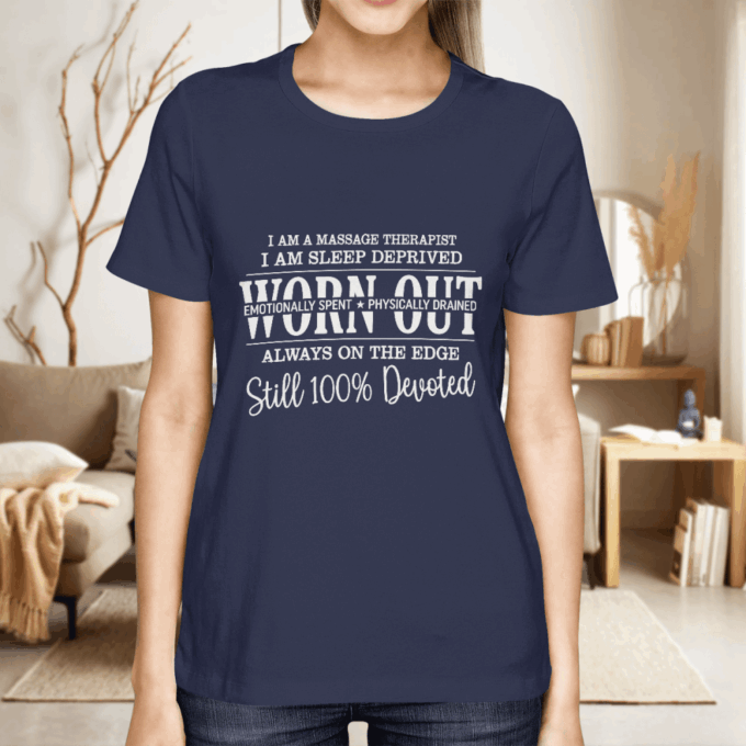 Devoted Massage Therapist  Navy Blue  Massagetherapist  T-Shirt, Best Gift For Men And Women