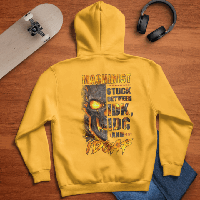 Machinist Stuck Between Idk And Idgaf Orange T-shirt, Best Gift For Men And Women