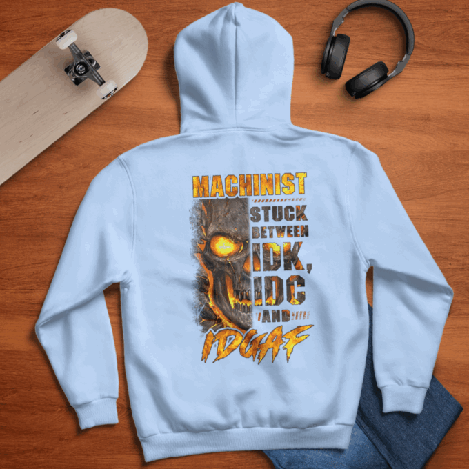 Machinist Stuck Between Idk And Idgaf Orange T-shirt, Best Gift For Men And Women