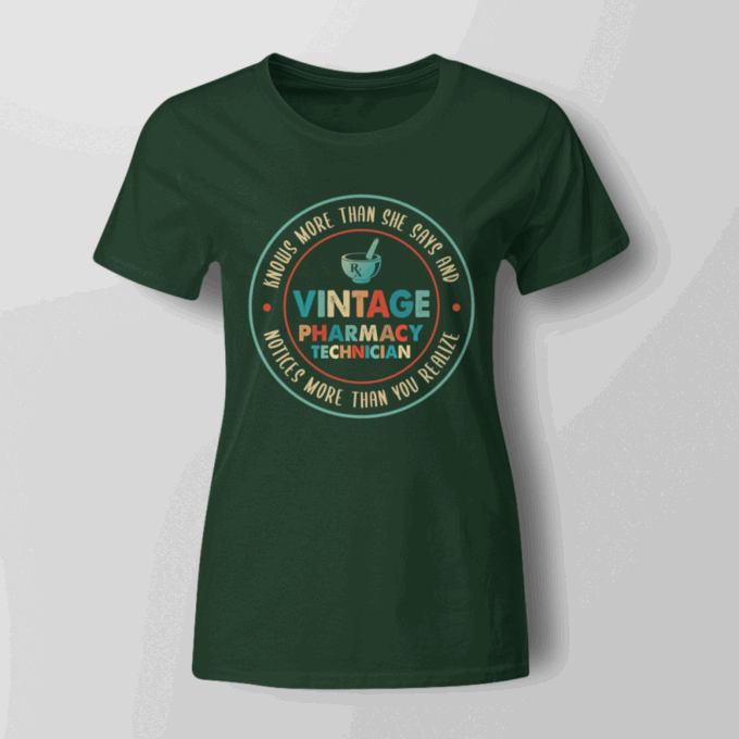 Vintage Pharmacy Technician Navy Blue  Pharmacytechnician T-Shirt, Gift For Men Women