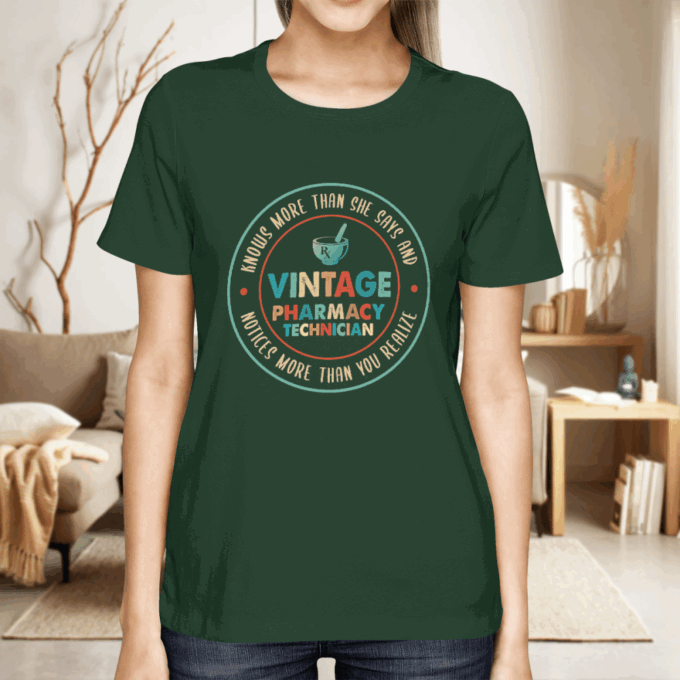 Vintage Pharmacy Technician Navy Blue  Pharmacytechnician T-Shirt, Gift For Men Women
