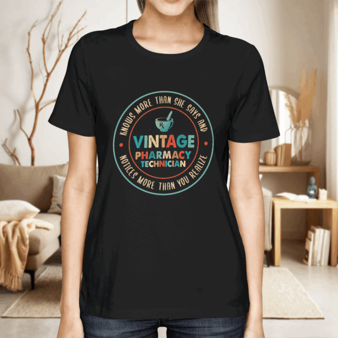 Vintage Pharmacy Technician Navy Blue  Pharmacytechnician T-Shirt, Gift For Men Women