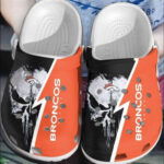 Skull Broncos Denver Crocs Classic Clogs Shoes In Orange Black For Men Women And Kid Skull Broncos Denver Crocs Classic Clogs Shoes In Orange Black For Men Women And Kid