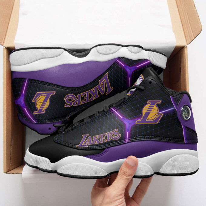 Los Angeles Lakers Air Jordan 13 Sneakers, Best Gift For Men And Women
