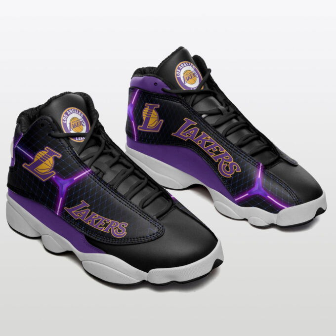 Los Angeles Lakers Air Jordan 13 Sneakers, Best Gift For Men And Women
