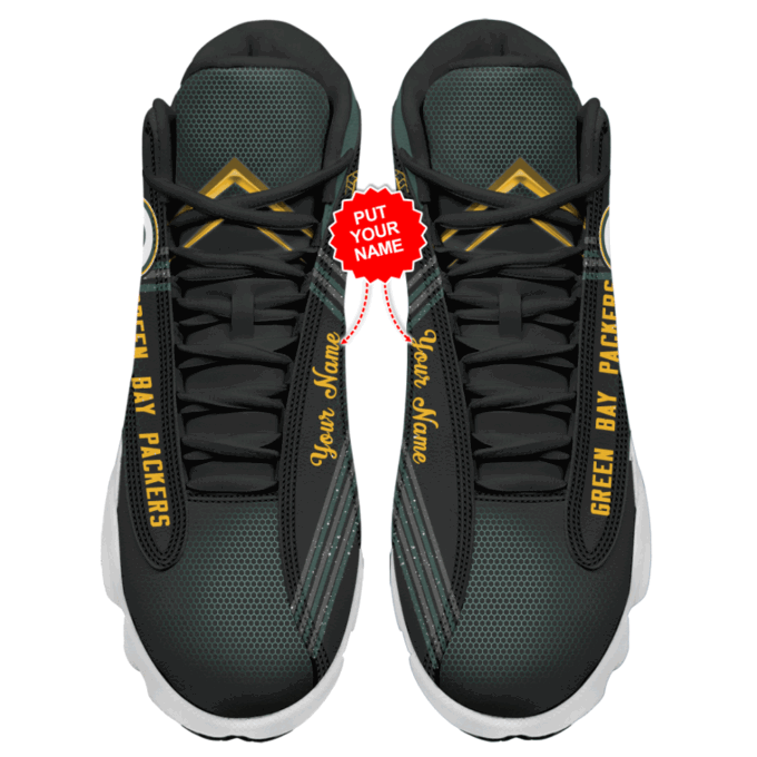 Green Bay Packers Custom Name Air Jordan 13 Sneakers, Best Gift For Men And Women