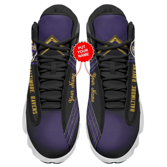 NFL Baltimore Ravens Custom Name Air Jordan 13 Shoes, Best Gift For Men And Women