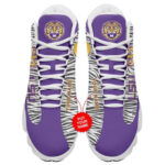 NCAA LSU Tigers Custom Name Number Camo Air Jordan 13 Sneakers, Gift For Men Women