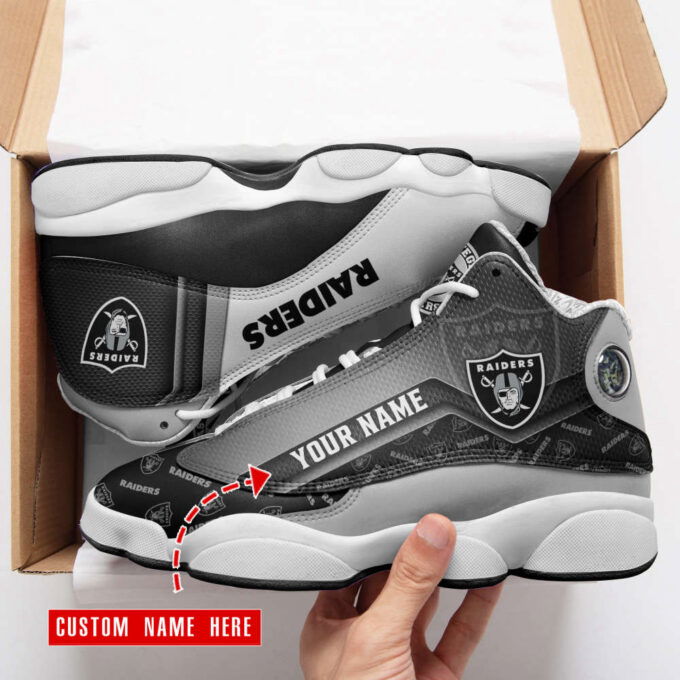 Las Vegas Raiders Custom Name Air Jordan 13 Sneakers, Best Gift For Men And Women