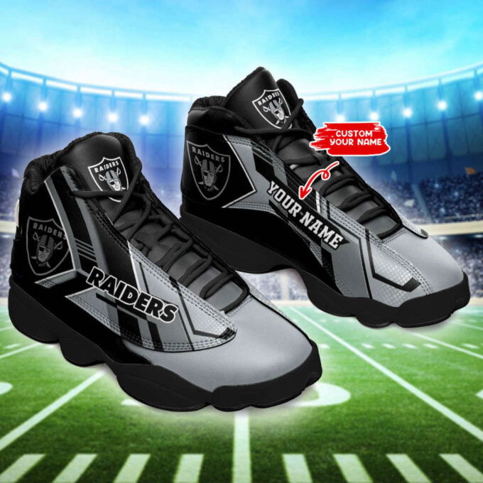 Las Vegas Raiders Custom Name Air Jordan 13 Sneakers, Gift For Men And Women
