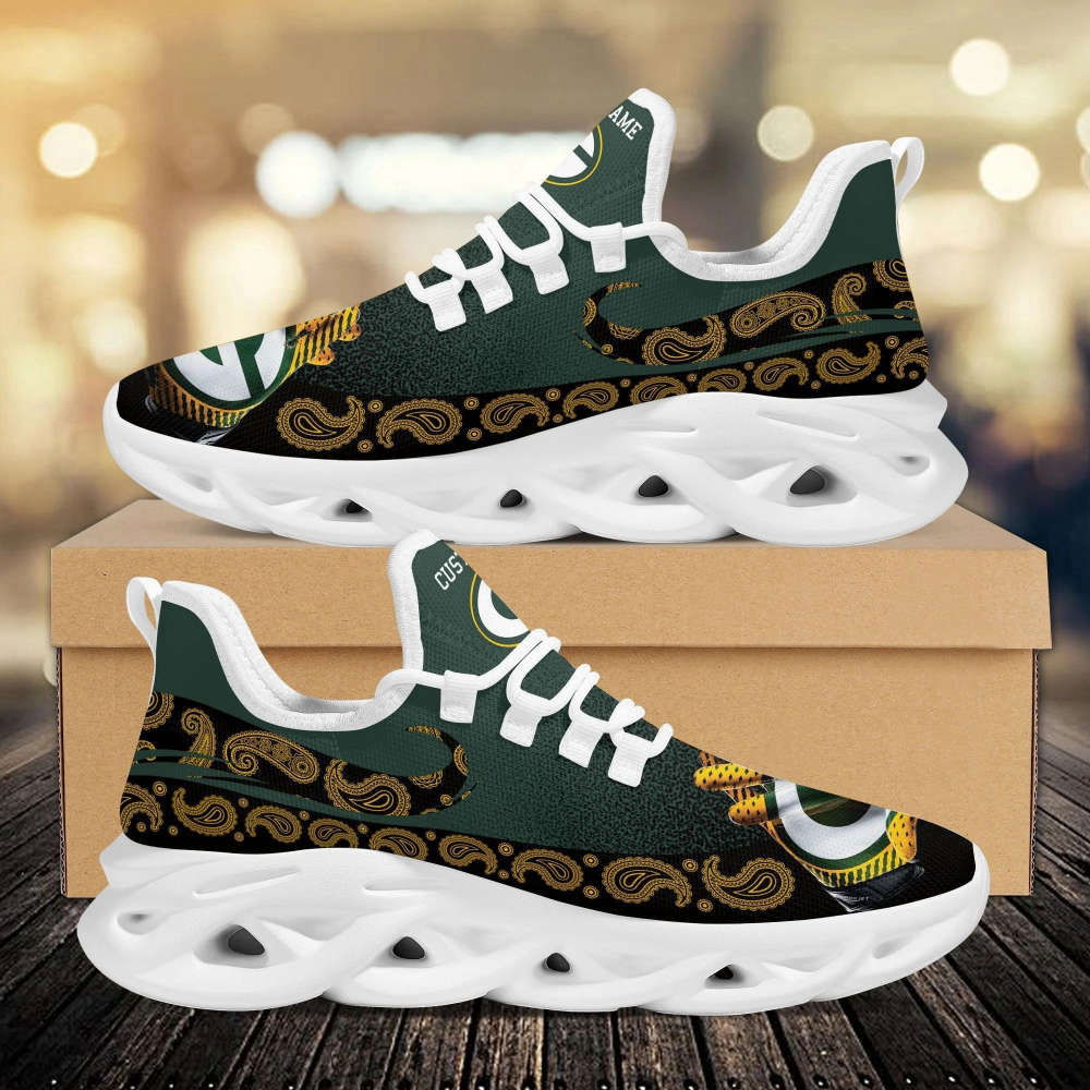 Green Bay Packers Custom Name Sport Max Soul Sneaker Shoes For Fans Green Bay Packers Custom Name Sport Max Soul Sneaker Shoes For Fans