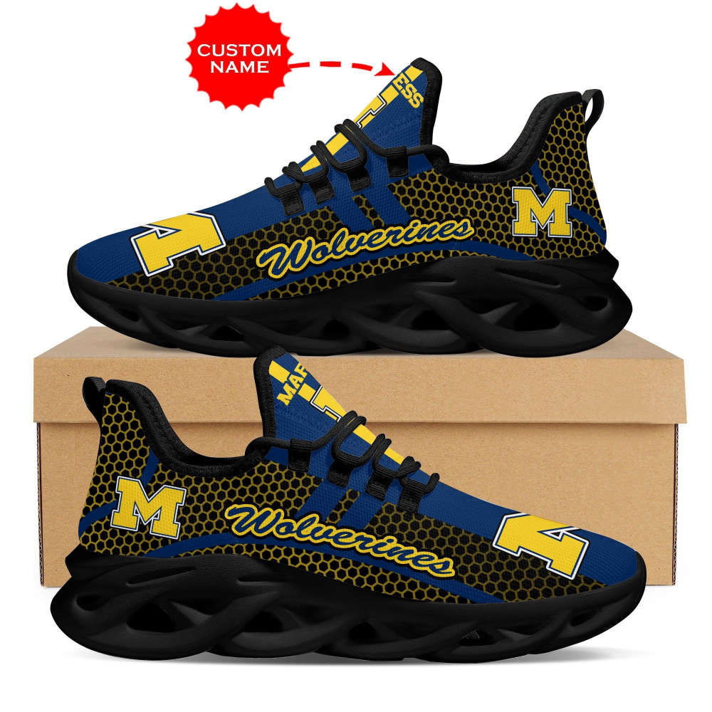 Personalized Name Michigan Wolverines Shoes Max Soul Luxury Ncaa1 For Men Women Personalized Name Michigan Wolverines Shoes Max Soul Luxury Ncaa1 For Men Women