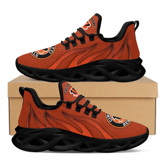 Cincinnati Bengals Custom Name Sport Max Soul Sneaker Shoes    Personalized Shoes For Men Women