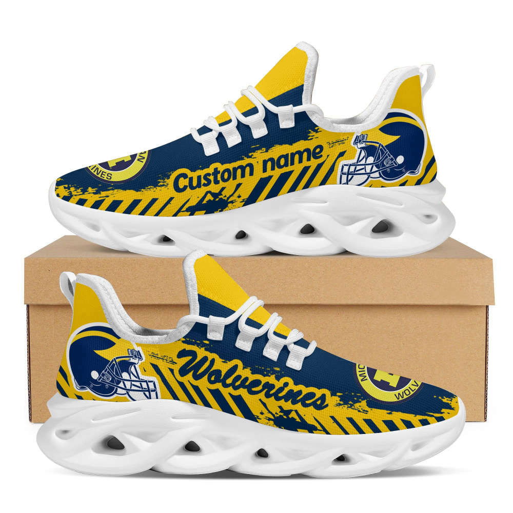 Personalized Name Michigan Wolverines American Football Team Helmet Max Soul Shoes For Fans Personalized Name Michigan Wolverines American Football Team Helmet Max Soul Shoes For Fans