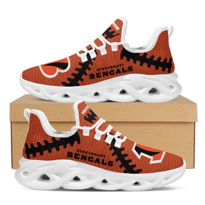 Cincinnati Bengalsfootball Leather Surface Max Soul Clunky Sneaker  Personalized Shoes