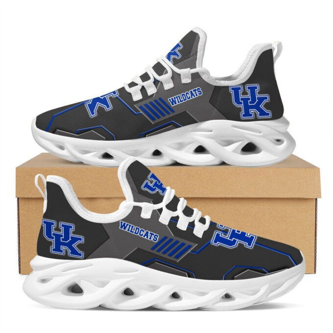 Kentucky Wildcats Logo Pattern Custom Name 3D Max Soul Sneaker In Black Personalized Shoes For Men