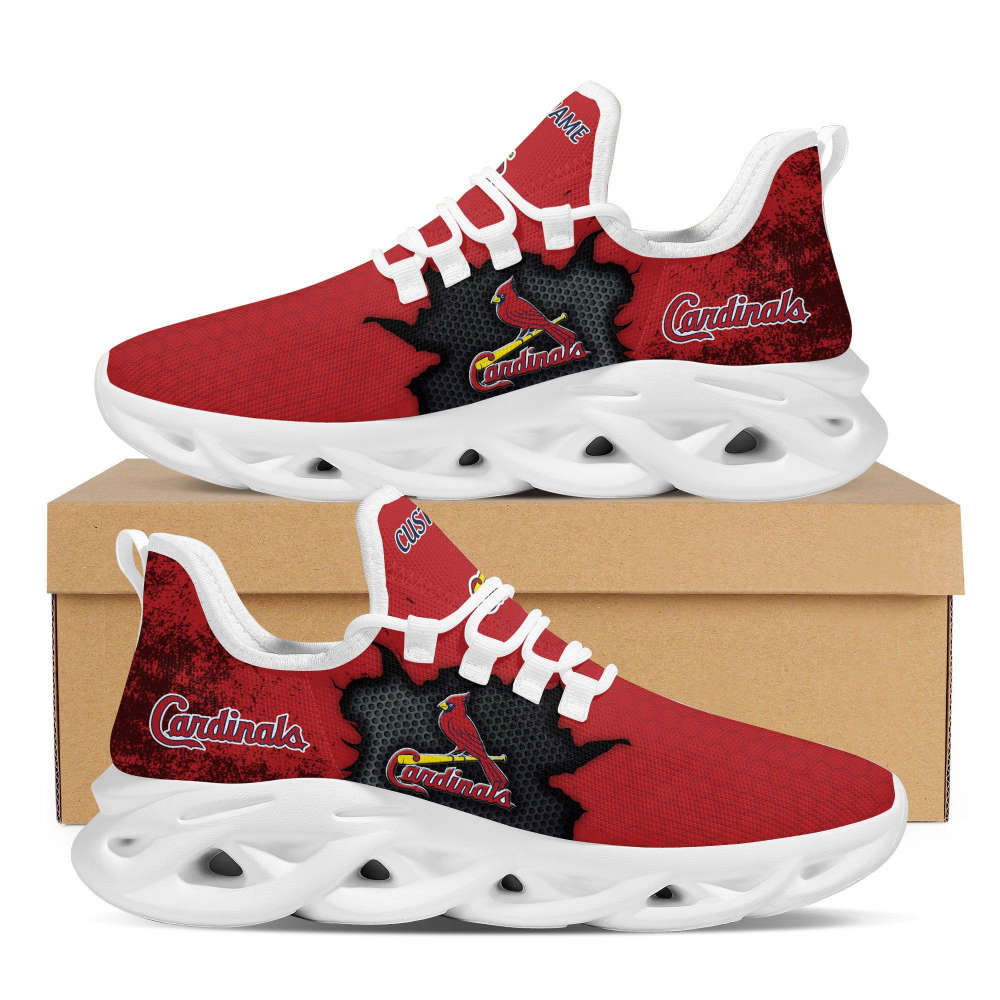 Personalized Name St Louis Cardinals Cracked Design Trending Max Soul Shoes For Men Personalized Name St Louis Cardinals Cracked Design Trending Max Soul Shoes For Men