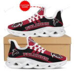 Atlanta Falcons Logo Custom Name Hexagon Pattern 3D Max Soul Sneaker Shoes  Personalized Shoes For Men Women