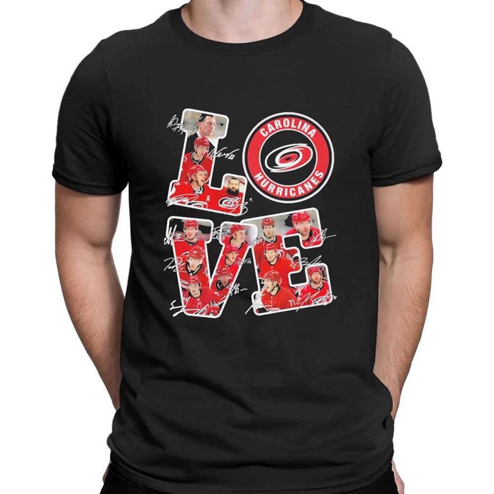 Love Carolina Hurricanes Team Hockey Signatures T-shirt For Fans Love Carolina Hurricanes Team Hockey Signatures T-shirt For Fans