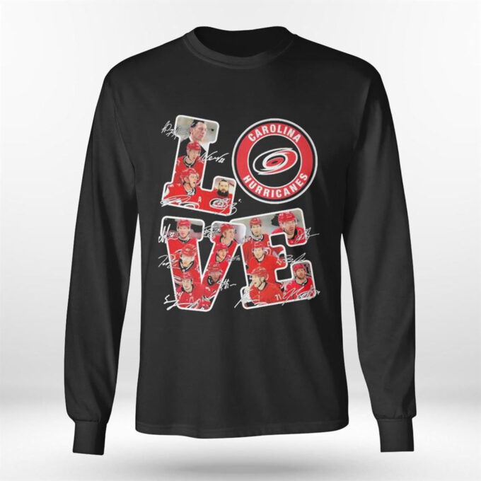 Love Carolina Hurricanes Team Hockey Signatures T-shirt For Fans